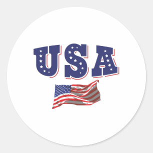 USA Soccer Fan Jersey Shirt American Flag Classic Round Sticker
