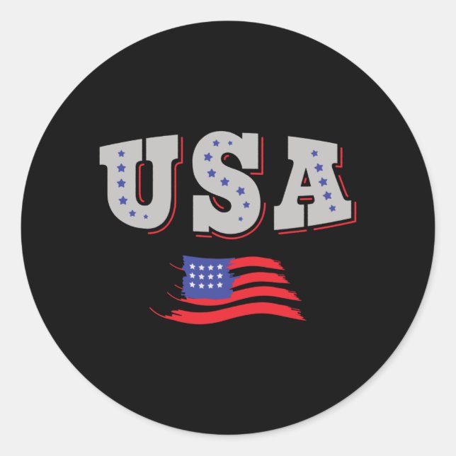 USA Soccer Fan Jersey Shirt American Flag Classic Round Sticker (Front)