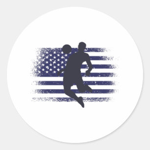 USA Soccer Fan Jersey Shirt American Flag Classic Round Sticker