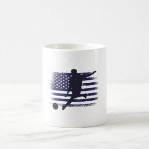 USA Soccer Fan Jersey Shirt American Flag Coffee Mug