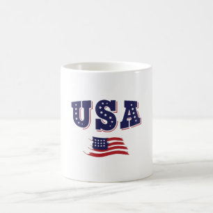 USA Soccer Fan Jersey Shirt American Flag Coffee Mug