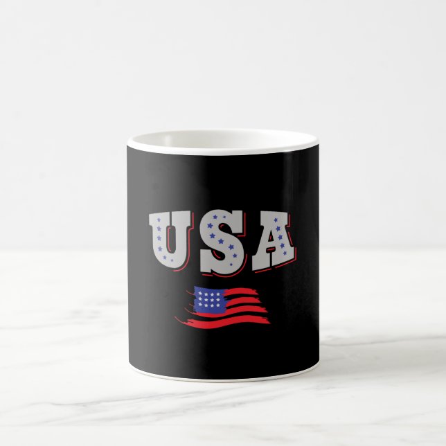 USA Soccer Fan Jersey Shirt American Flag Coffee Mug (Center)