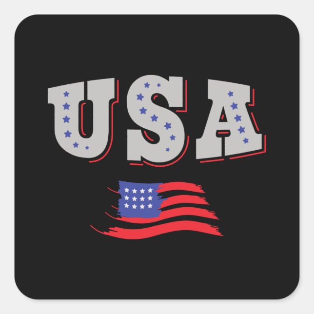 USA Soccer Fan Jersey Shirt American Flag Square Sticker (Front)