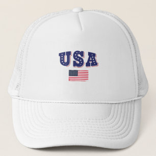 USA Soccer Fan Jersey Shirt American Flag Trucker Hat