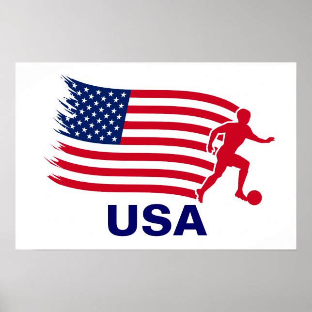USA Soccer Flag Poster (Front)
