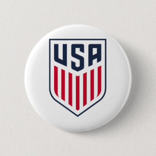 Usa Soccer Frontck Crest White Usmnt Officially Li 6 Cm Round Badge