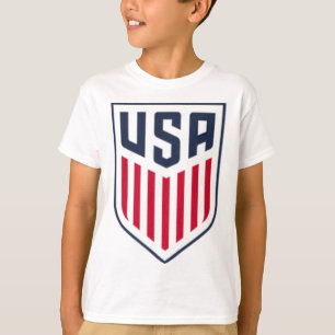 Usa Soccer Frontck Crest White Usmnt Officially Li T-Shirt