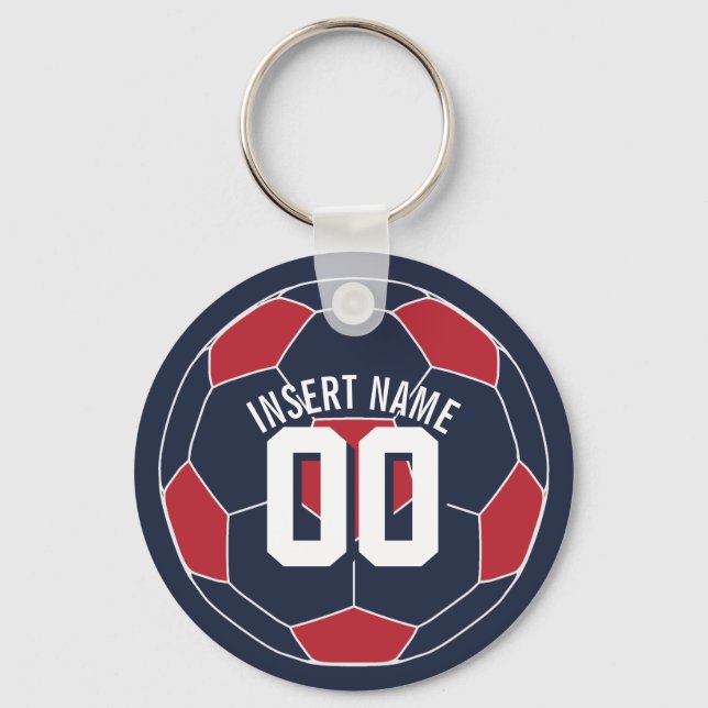 USA Soccer Insert Name Key Ring (Front)