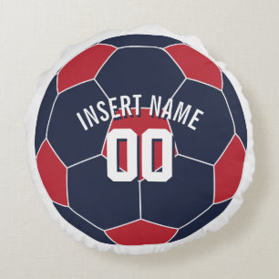 USA Soccer  Insert Name Round Cushion