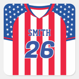 USA Soccer Jersey Custom Name Number Sticker