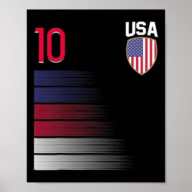 Usa Soccer Ll Flag Jersey  Poster (Front)