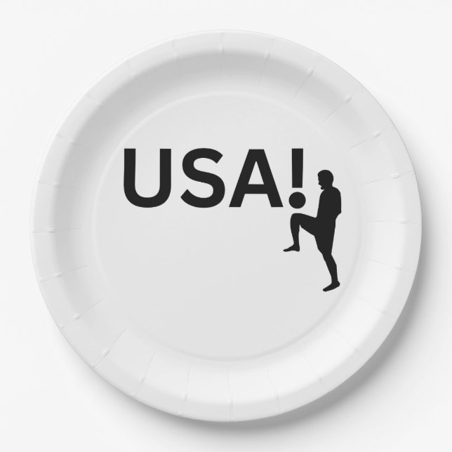 USA soccer player Paper Plate (Front)