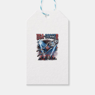 USA Soccer Skeleton Striker Nations Premium Sports Gift Tags