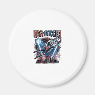 USA Soccer Skeleton Striker Nations Premium Sports Magnet
