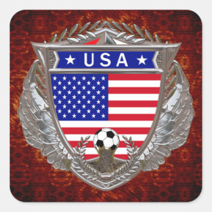 USA Soccer Square Sticker