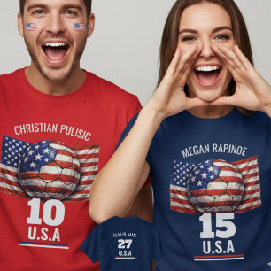 USA Soccer Stars and Stripes Patriotic Graphic Art T-Shirt