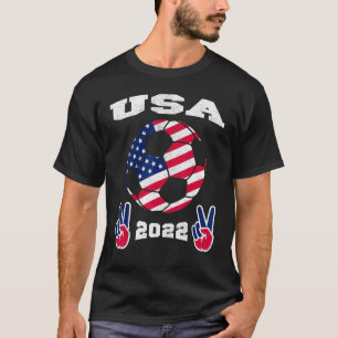 USA Soccer Team 2022 America Flag Futbol Cup Supp T-Shirt