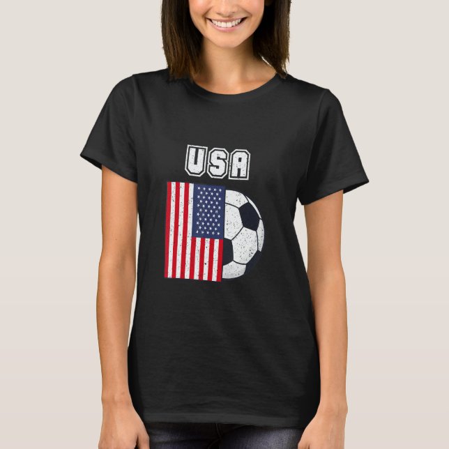 Usa Soccer Team Flag T-Shirt (Front)