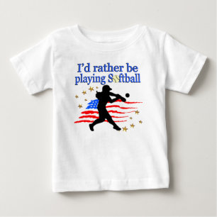 USA SOFTBALL PLAYER LOVES SOFTBALL DESIGN BABY T-Shirt