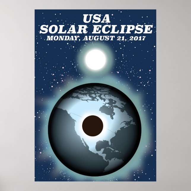 USA Solar Eclipse 2017 vintage poster (Front)