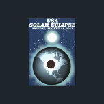 USA Solar Eclipse 2017 vintage poster Canvas Print<br><div class="desc">USA Solar Eclipse 2017 - Monday august 21 2017 Full solar eclipse across the continental united states!.</div>