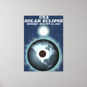 USA Solar Eclipse 2017 vintage poster Canvas Print