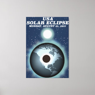 USA Solar Eclipse 2017 vintage poster Canvas Print