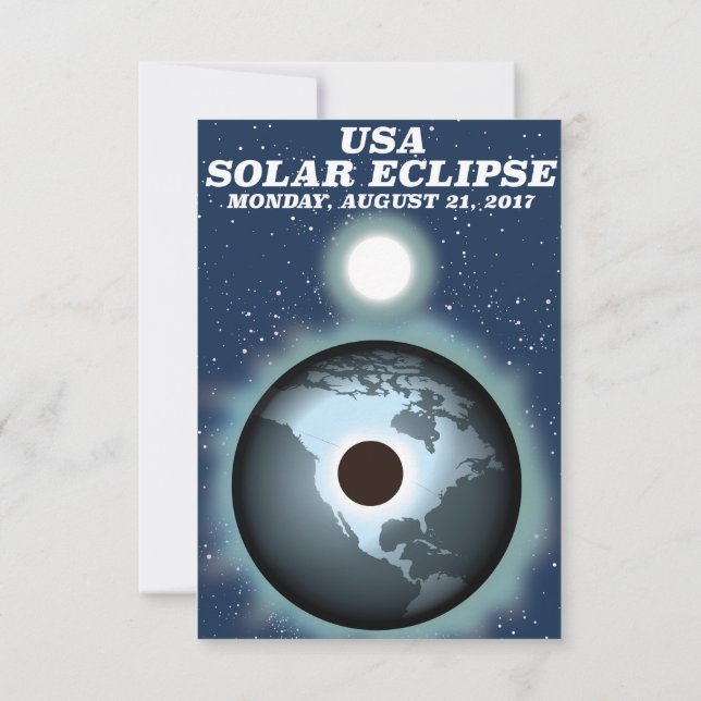 USA Solar Eclipse 2017 vintage poster Invitation (Back)