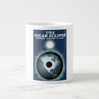 USA Solar Eclipse 2017 vintage poster Large Coffee Mug
