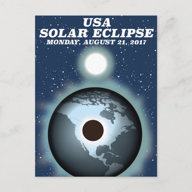 USA Solar Eclipse 2017 vintage poster Postcard (Front)
