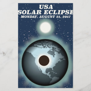 USA Solar Eclipse 2017 vintage poster Stationery