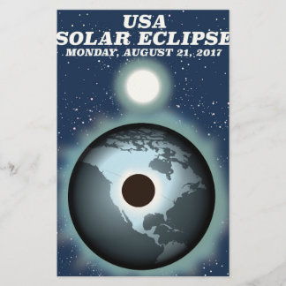 USA Solar Eclipse 2017 vintage poster Stationery