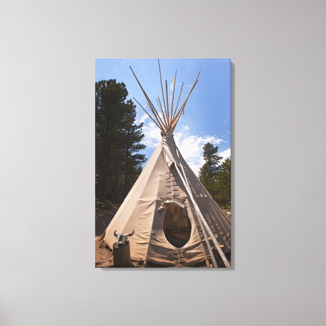 USA, South Dakota, Traditional Indian teepee Canvas Print (Front)