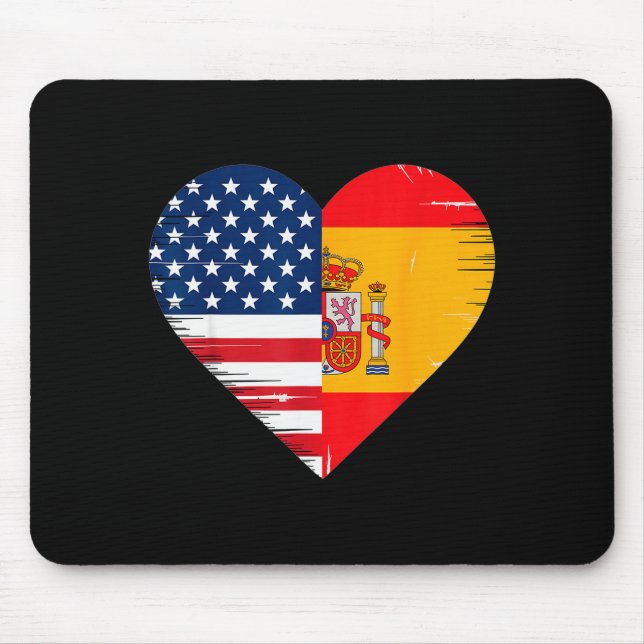 Usa Spain Heart - Dual Citizenship  Mouse Mat (Front)