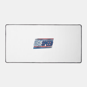 USA Speed Racing Patriotic Vintage Vector Design_1 Desk Mat