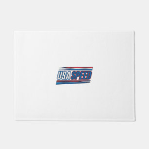 USA Speed Racing Patriotic Vintage Vector Design_1 Doormat