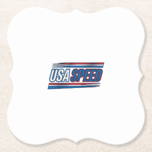USA Speed Racing Patriotic Vintage Vector Design_1 Paper Coaster