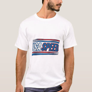 USA Speed Racing Patriotic Vintage Vector Design_1 T-Shirt