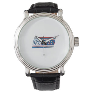 USA Speed Racing Patriotic Vintage Vector Design_1 Watch