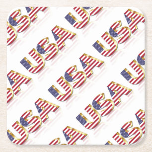 USA SQUARE PAPER COASTER