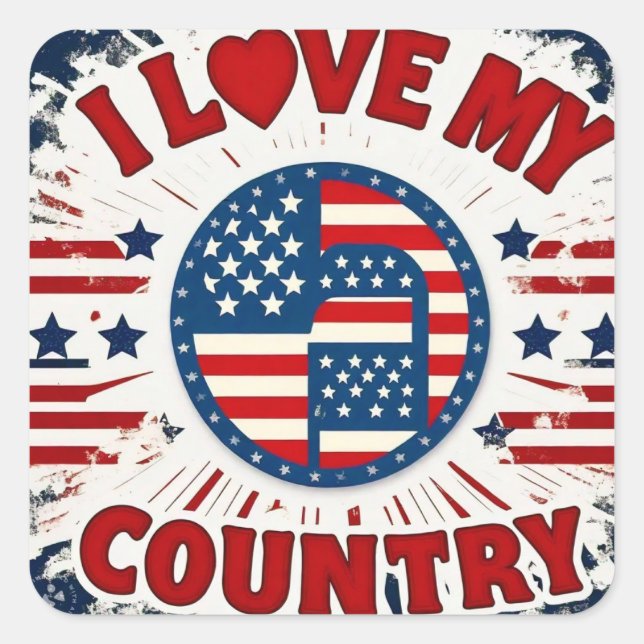 USA SQUARE STICKER (Front)