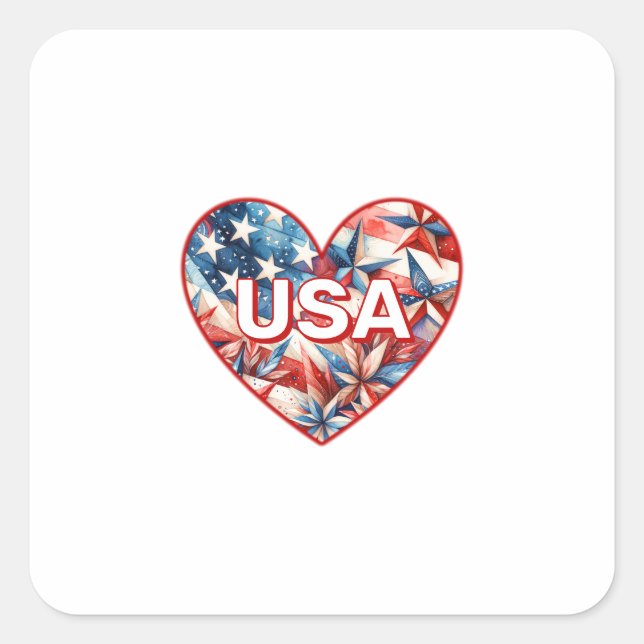 USA  SQUARE STICKER (Front)