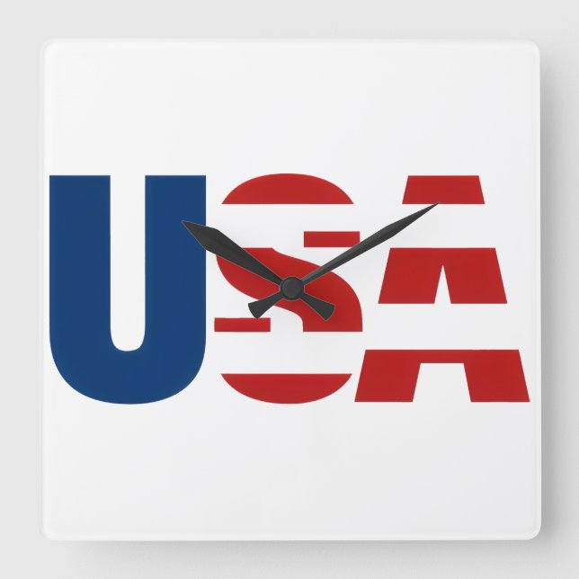 USA. SQUARE WALL CLOCK (Front)