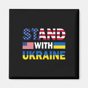 Usa Stand With Ukraine Pride Patriotic Flag  Magnet