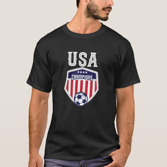 USA Star Champions Flag Football America Team Play T-Shirt (Front)