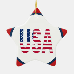 USA Star Dated Ornament