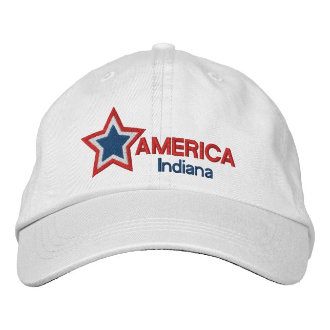 USA Star Indiana Embroidered Hat (Front)
