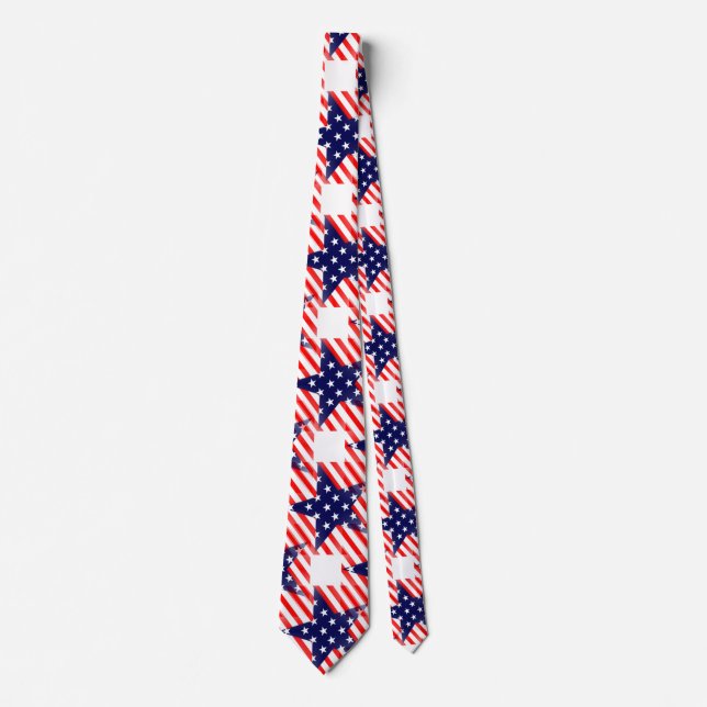 usa star mens neck tie (Front)