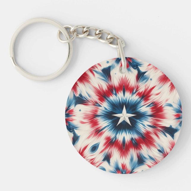 USA Star "one nation under God" Key Ring (Front)