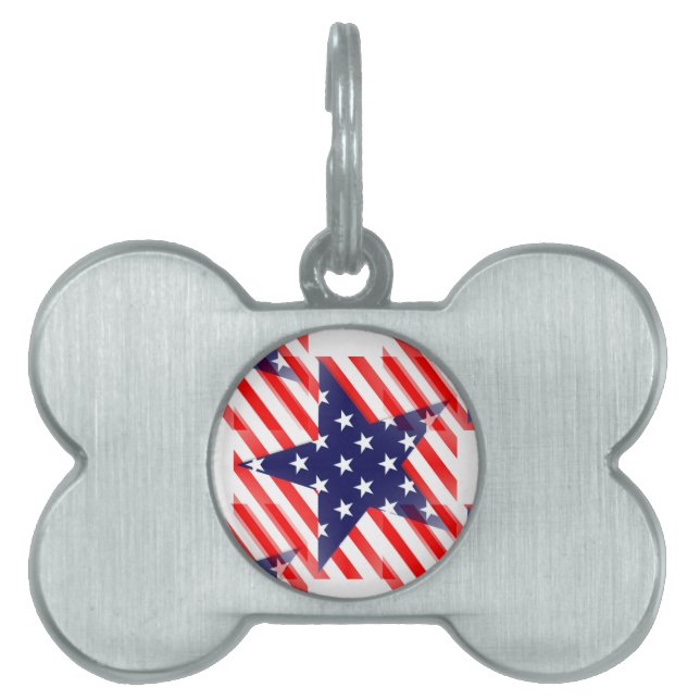 usa star pet tag (Front)